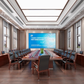 中式会议室3D模型下载